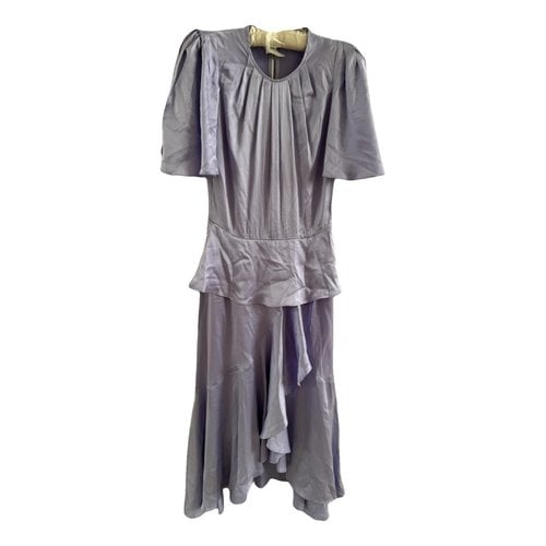 Pre-owned Elisabetta Franchi Silk Mid-length Dress In Purple