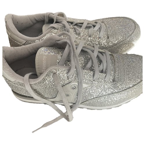 Pre-owned Saucony Glitter Trainers In Silver