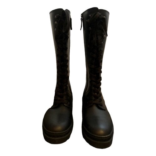 Pre-owned Pataugas Leather Biker Boots In Black
