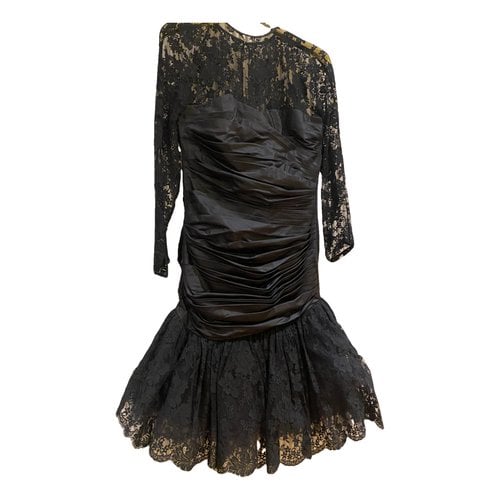 Pre-owned Fontana Milano 1915 Lace Mid-length Dress In Black