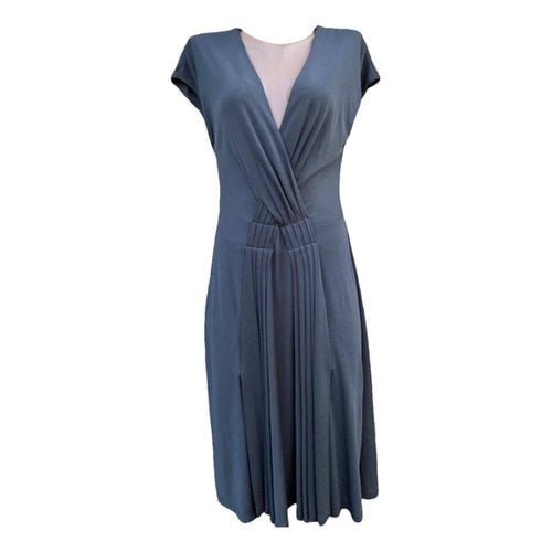 Pre-owned Amanda Wakeley Silk Mid-length Dress In Grey