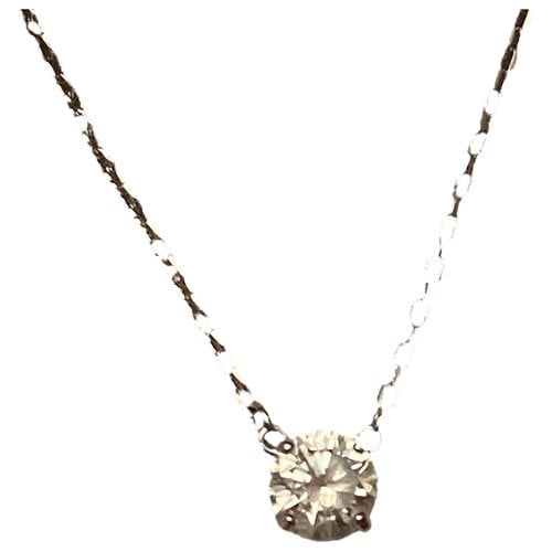 Pre-owned Swarovski Silver Necklace In White
