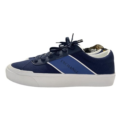 Pre-owned Armani Exchange Cloth Low Trainers In Blue