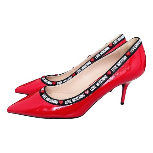 Pre-owned Moschino Love Patent Leather Heels In Red