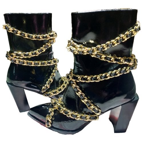 Pre-owned Jeffrey Campbell Patent Leather Boots In Black