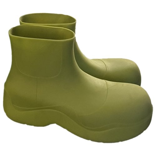 Pre-owned Bottega Veneta Puddle Boots In Yellow