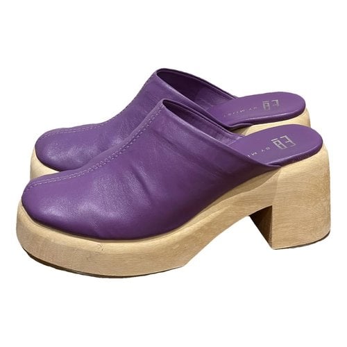 Pre-owned Miista Leather Mules & Clogs In Purple