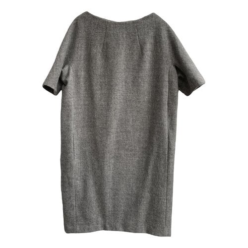 Pre-owned Dries Van Noten Wool Mid-length Dress In Grey