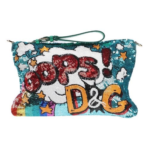 Pre-owned Dolce & Gabbana Glitter Clutch Bag In Multicolour