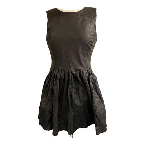Pre-owned Rebecca Minkoff Leather Mini Dress In Black