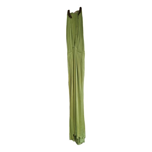 Pre-owned Versace Maxi Dress In Green