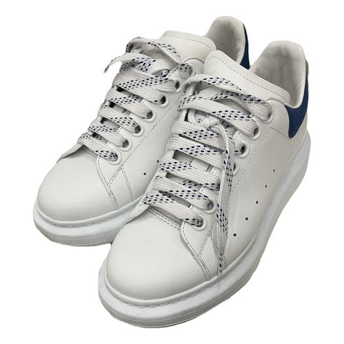 Pre-owned Alexander Mcqueen Leather Trainers In Blue