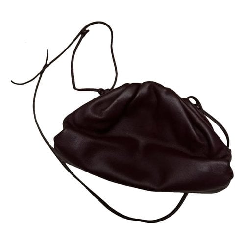 Pre-owned Bottega Veneta Pouch Leather Handbag In Burgundy