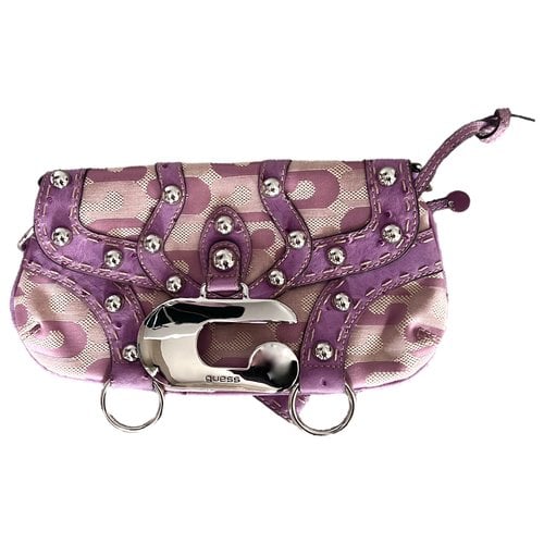 Pre-owned Guess Cloth Crossbody Bag In Purple