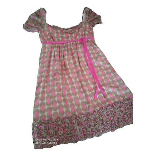 Pre-owned D&g Silk Mini Dress In Pink