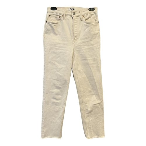Pre-owned Re/done Straight Jeans In White