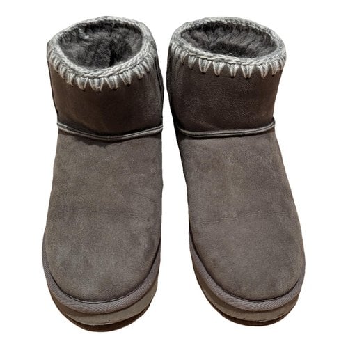 Pre-owned Mou Shearling Snow Boots In Grey