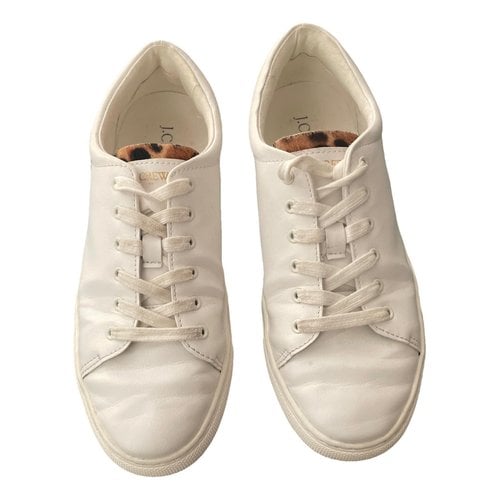 Pre-owned Jcrew Leather Trainers In White