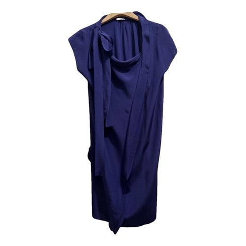 Pre-owned Miu Miu Silk Mid-length Dress In Purple
