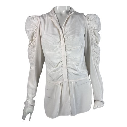 Pre-owned By Malene Birger Silk Shirt In White