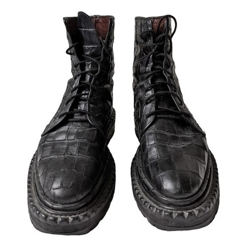 Pre-owned Raf Simons Leather Boots In Black