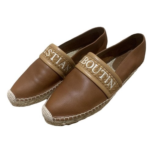 Pre-owned Christian Louboutin Leather Espadrilles In Camel