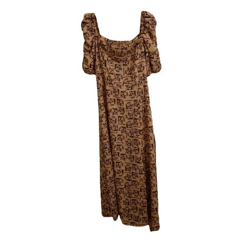 Pre-owned Ottod'ame Maxi Dress In Beige