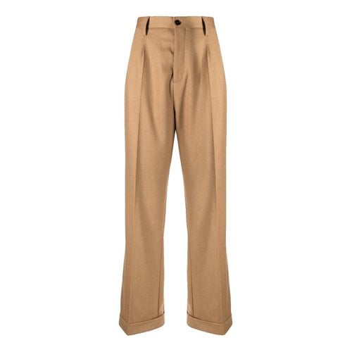 Pre-owned Marni Wool Trousers In Beige