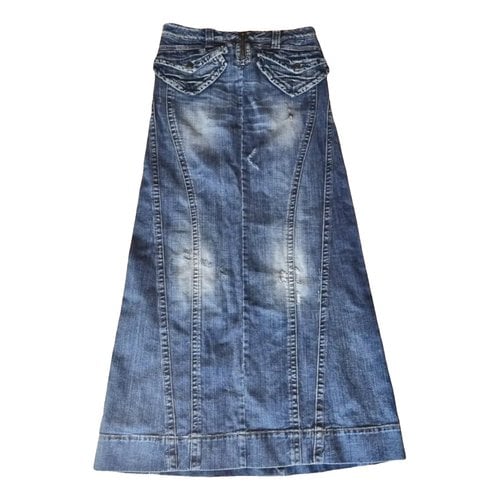 Pre-owned Just Cavalli Maxi Skirt In Blue