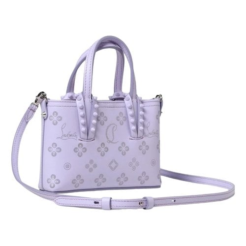 Pre-owned Christian Louboutin Cabata Leather Tote In Purple
