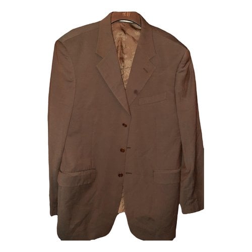 Pre-owned Azzaro Wool Suit In Brown