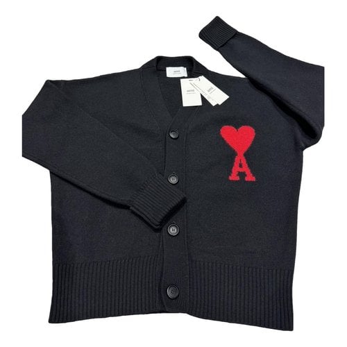 Pre-owned Ami Alexandre Mattiussi Wool Cardigan In Black