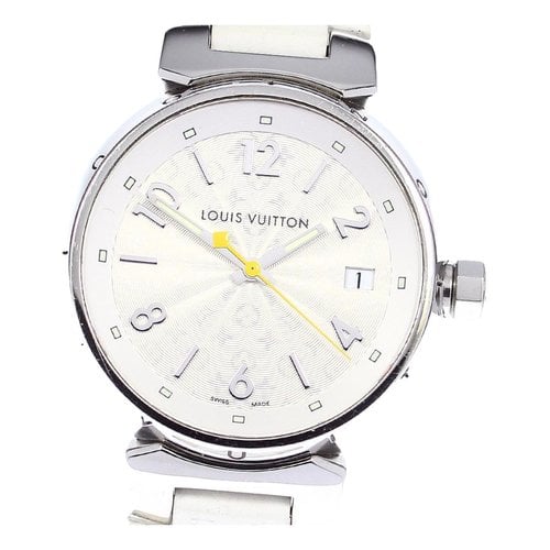 Pre-owned Louis Vuitton Tambour Watch In Silver