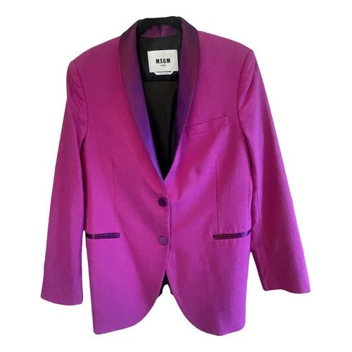 Pre-owned Msgm Wool Blazer In Pink