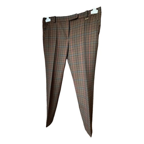 Pre-owned Luisa Spagnoli Wool Straight Pants In Brown