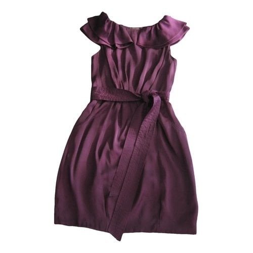 Pre-owned Manoukian Silk Mini Dress In Purple