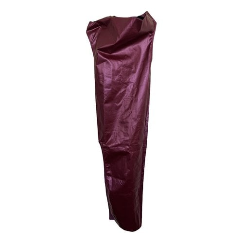 Pre-owned Rick Owens Vegan Leather Maxi Dress In Purple