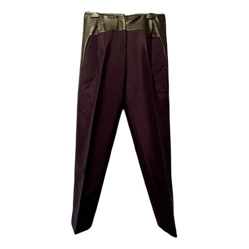 Pre-owned Giorgio Armani Wool Straight Pants In Brown