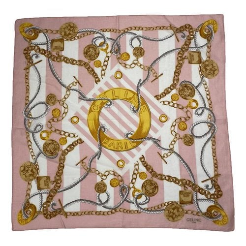 Pre-owned Celine Silk Handkerchief In Pink