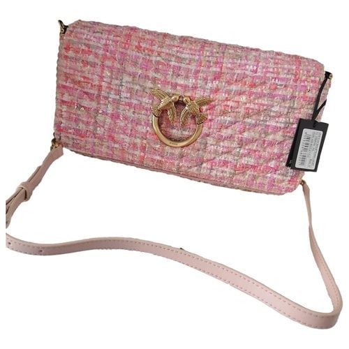 Pre-owned Pinko Love Bag Tweed Handbag In Pink