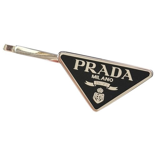 Pre-owned Prada Triangolo Hair Accessory In Silver