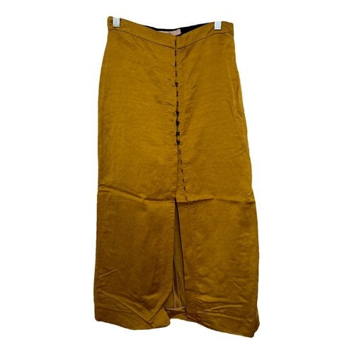 Pre-owned Brock Collection Mid-length Skirt In Gold