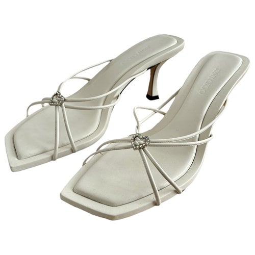 Pre-owned Jimmy Choo Leather Mules In White