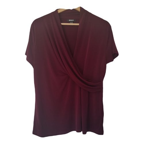 Pre-owned Dkny Blouse In Burgundy