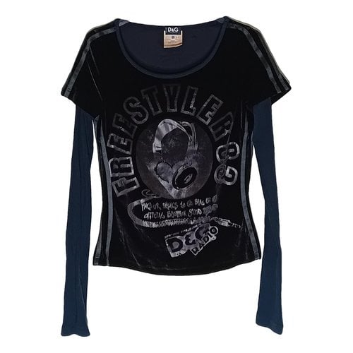 Pre-owned D&g Velvet T-shirt In Black