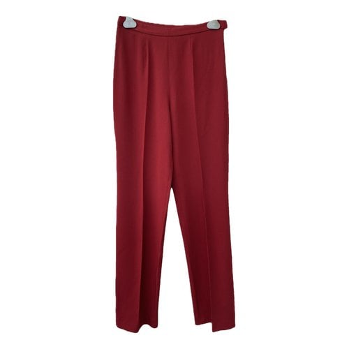 Pre-owned Jean Paul Gaultier Wool Straight Pants In Red