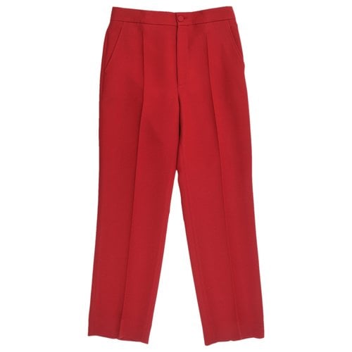 Pre-owned Gucci Silk Trousers In Burgundy