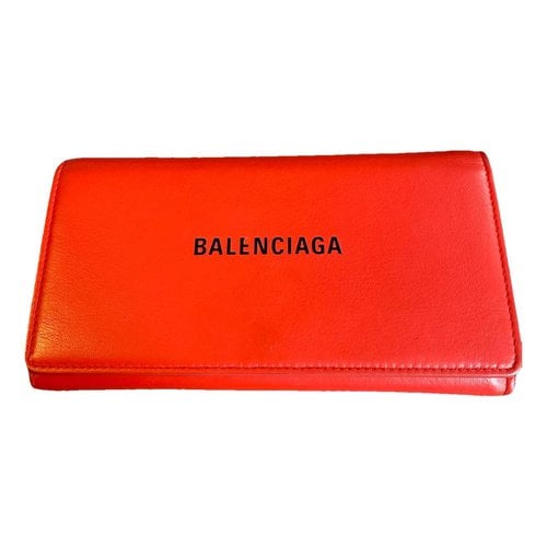 Pre-owned Balenciaga Leather Wallet In Red