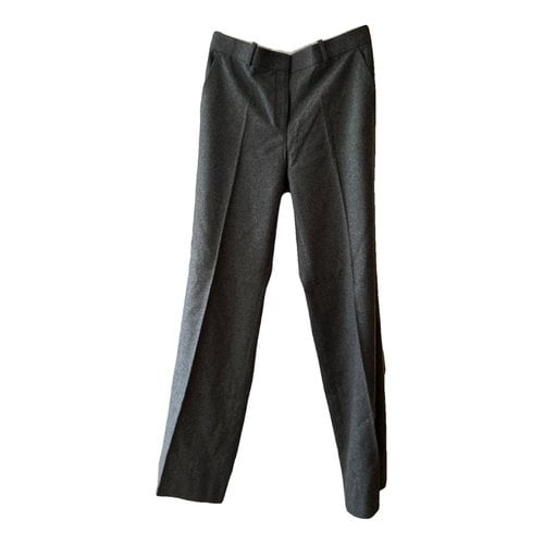 Pre-owned Celine Wool Trousers In Grey