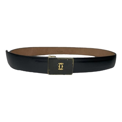 Pre-owned Cartier Leather Belt In Black